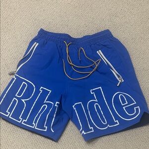 Rhude Royal Blue Shorts with White Accents